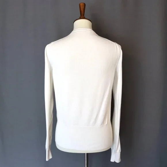 Dolce & Gabbana Small 42 White Cardigan Sweater Floral Knit